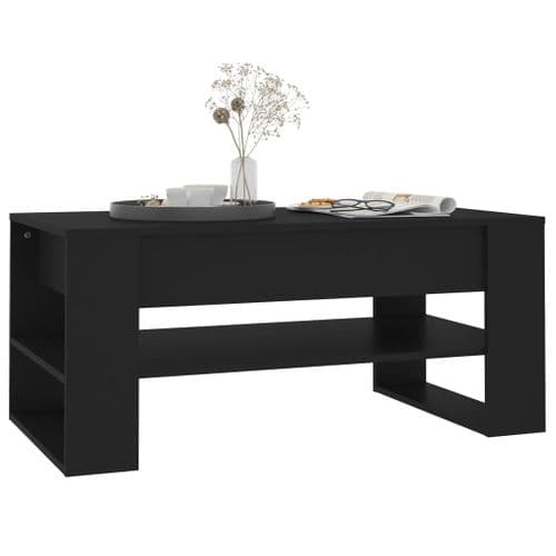 Table Basse Noir 102x55x45 Cm Bois Contreplaqué