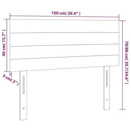 Tête De Lit Gris Clair 100x5x78/88 Cm Tissu