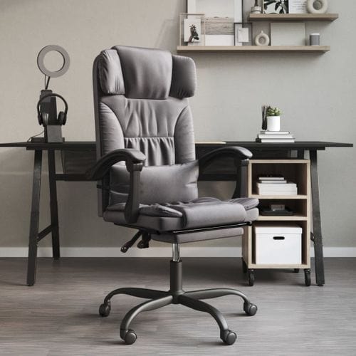 Fauteuil Inclinable De Bureau Gris Similicuir