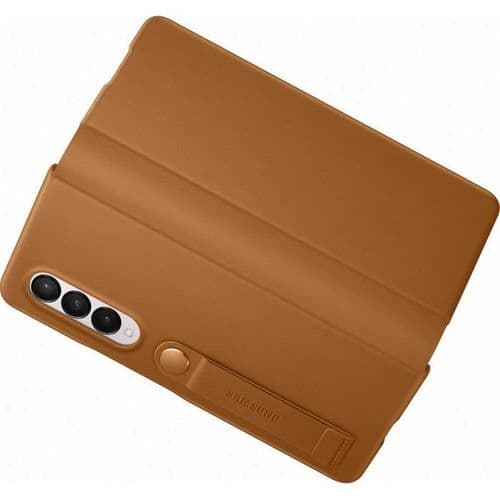 Samsung Z Fold3 - Etui En Cuir Avec Rabat - Marron Clair