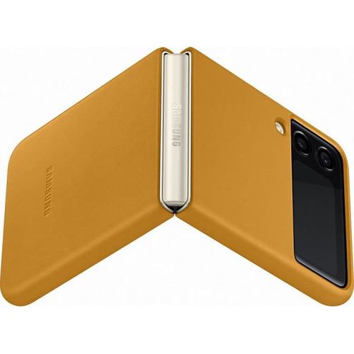 Coque En Cuir Z Flip3 Moutarde