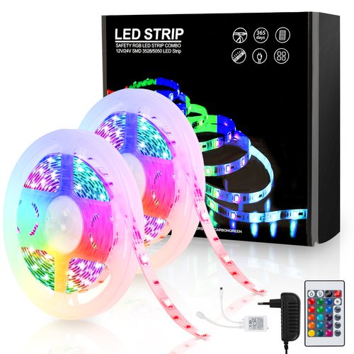 10m Ruban LEDbande LED Rgb 5050smd 30led LED Non Étanche Télécommande 24 Boutons