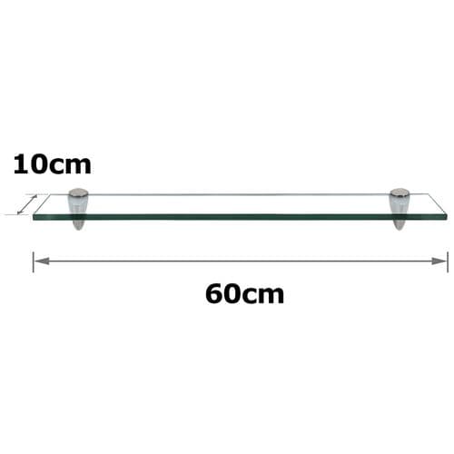 Étagère Murale Verre,tablette En Verre De Salle De Bain 60 X 10 Cm 8 Mm  Transparent