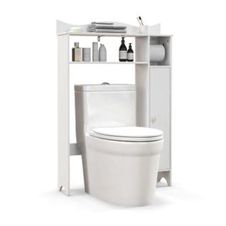 Meuble Wc Au-dessus De Toilettes, Compartiment Ouverte, Porte-rouleau,20 X 75,5 X 110 Cm, Blanc