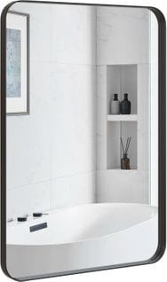 Miroir Mural De Salle De Bain 51 X 81 Cm, Miroir De Courtoisie Moderne Chambre, Entrée, Noir