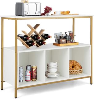 Buffet Cuisine, Meuble Bas Cuisine 3 Compartiments, 110 X 42,5 X 88 Cm (blanc)