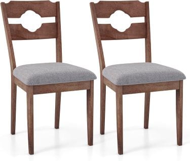 Chaises De Salle à Manger Lot De 2, Chaise En Bois Avec Dossier, Chaise Salon Rembourrée En Tissu