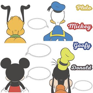 4 Stickers Géant Bulles Personnailsables Mickey Disney