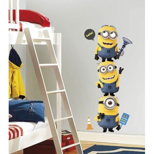 3 Stickers Geants Repositionnables Les Minions H 46 Cm