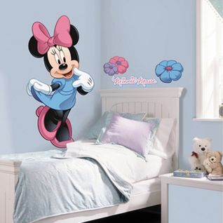 Stickers Géant Minnie Mouse Et Fleurs Disney