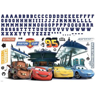 Stickers Muraux Géants Disney Cars - Avec Les Lettres De L'alphabet