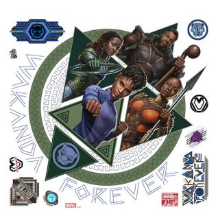 Stickers Repositionnables - Personnages Black Panther : Wakanda Forever - M'baku, Nakia, Okoye Et Sh