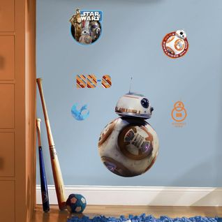 Stickers Repositionnables Droïde Bb-8, Star Wars Episode Vii 49x30 - Star Wars Ep Vii Droide Bb-8