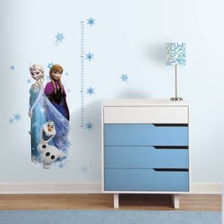 Stickers Repositionnables Échelle De Mesure Taille Enfant, La Reine Des Neiges - Elsa, Anna et Olaf