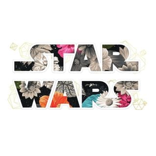 Sticker Repositionnable Star Wars Logo Star Wars Avec Fond Fleurs 21,9cm X 92,7cm