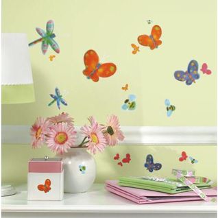 Stickers Repositionnables Papillons Et Libellules - Papillons Et Libellules