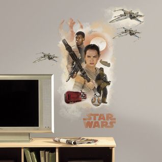 Stickers Repositionnables Géants Star Wars Episode Vii 75x82 - Star Wars Ep Vii Hero Burst