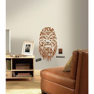 Sticker Repositionnable Géant Chewbacca Graphique-textes, Star Wars 74x41 - Star Wars Chewbacca