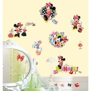 Stickers Repositionnables Minnie Fait Du Shopping, Disney - Disney Minnie Aime Le Shopping