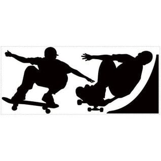 Grand Sticker Repositionnable Tableau Blanc Skater 102x46 - Skater