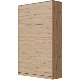 Armoire Lit Escamotable 120x200 cm Vertical Mural Supérieur Chêne Sauvage/chêne Sauvage