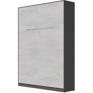 Armoire Lit Escamotable 140x200 cm Mural Supérieur Vertical Anthracite/béton