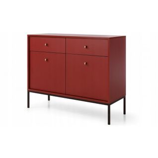 Commode Rangement Mono 84x104x39cm Bordeau Design Moderne