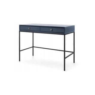 Table Coiffeuse 104x68x78cm Bleu Meuble De Maquillage Bureau Avec 2 Tiroirs De Rangement Mono