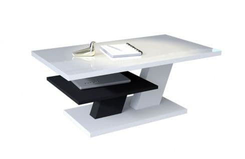 Table Basse Belvedere 110 Cm Avec Plateau Blanc Laque