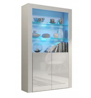 Vitrine Jive 90 Cm Blanc Laqué Avec LEDs