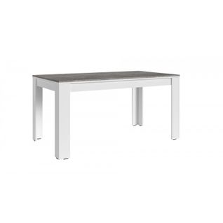 Table À Manger 160cm Blanc Et Gris Béton Gent - Gris Clair