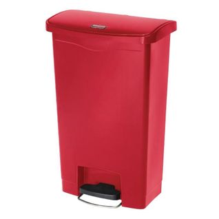 Poubelle À Pédale Frontale Slim Jim Rouge 50l -