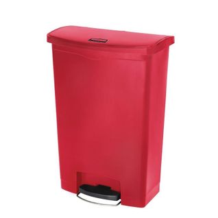 Poubelle à Pédale Frontale Rouge 90 Litres -