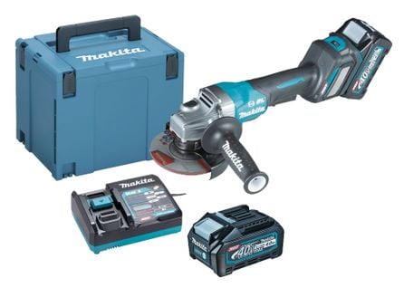 Meuleuse 40v 125mm + 2 Batteries 4ah + Chargeur + Coffret Makpac - Makita - Ga029gm201