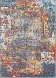 Tapis Abstrait Moderne Multicolore/bleu 200x275