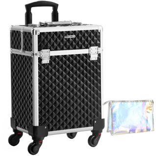 Valise De Maquillage Professionnel, 4 Roulettes, Noir