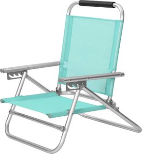 Chaise De Plage Portable, Avec Accoudoirs, Tissu Respirant Et Confortable