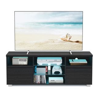 Meuble TV Avec LED, Table Télé Moderne Pour Les Téléviseurs Jusqu’à 70 Pouces, 160 Cm, Noir