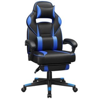 Fauteuil Gamer, Chaise Gaming, Siège De Bureau Réglable, Charge 150 Kg, Noir Et Bleu