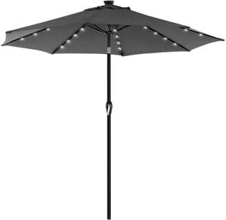 Parasol De Jardin Avec Ampoules LED À Énergie Solaire, Ombrelle De Terrasse, Diamètre 3 M