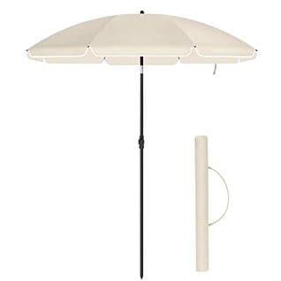 Parasol De Jardin Ø 1,6 M, Ombrelle, Protection Upf 50+, Inclinable, Portable, Avec Sac