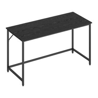 Bureau, 60 X 140 X 76 Cm, Style Industriel, Cadre En Métal, Noir Boisé Et Noir D'encre