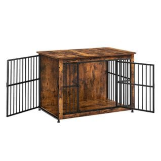 Meuble Cage Pour Chien, Table D'appoint, Niche Moderne Pour Chiens Jusqu’à 32 Kg, Marron Rustique