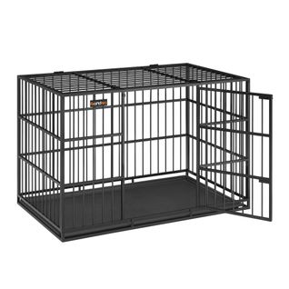 Cage Pour Chien Ultra-résistante, 122 X 75 X 80 Cm, Pour Chiens Moyens Et Grands, Noir