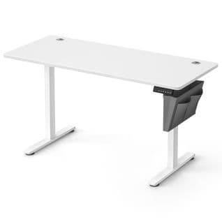 Bureau Électrique Assis-debout, Bureau Réglable En Hauteur, 60 X 140 X (72-120) Cm, Blanc Nuage