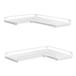 Étagère D'angle En Forme De L, Lot De 2, Style Industriel, Pour Salon, Chambre, Cuisine, Blanc Nuage