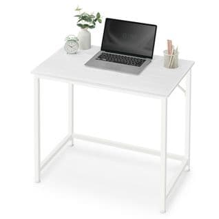 Bureau, Table, Poste De Travail, 50 X 80 X 76 Cm, Style Moderne, Cadre En Métal, Blanc Érable