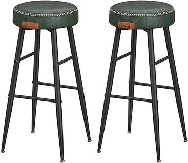 Collection Echo Tabouret De Bar, Lot De 2, Siège Haut, Pu, Hauteur Assise 76,2 Cm, Vert Forêt