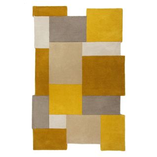 Tapis Moderne Et Design Arty En Laine - Jaune Moutarde - 120x170 Cm