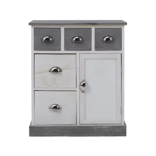 Commode Meuble De Rangemente 5 Tiroirs 1 Port Vintage 70x60x30